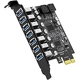 SupaGeek Scheda di espansione PCIe USB 3.0 a 7 porte, porta PCI Express USB 3.2 (USB 3.1) Gen1 scheda hub interno scheda cont