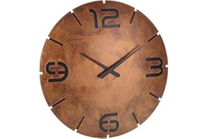 TFA Dostmann 60.3536 Contour Design radiowy zegar ścienny (wygląd rdzy, czarne cyfry)