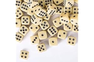 GWHOLE Zestaw 40 kostek 6-stronny zestaw kości punktowych do gry w kostkę, nauka matematyki, kasyno, przysługa na przyjęcie i prezent, 16 mm