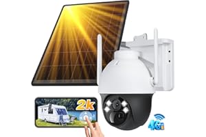 DIHOOM 4G LTE Security Camera Outdoor Wireless No WiFi, 360°PTZ Battery Operated Security Camera with SIM Card, 2K Night Vision, Auto Motion Tracking, 24/7 Recording, Safe Local Storage, Work with Alexa