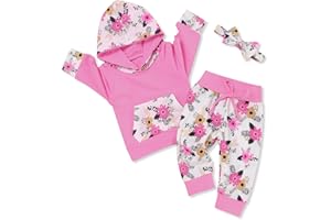 Wexuua Baby Girl Clothes Long Sleeve Hoodie Tops Pants Outfits Infant Toddler Girls Clothing Sets