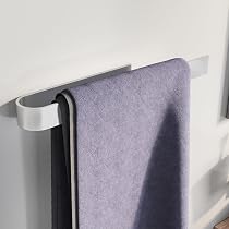 Portasciugamani Adesivo Da Parete Relaxdays - Set Di 2, Argento, Senza Fori, Per Bagno E Cucina