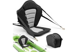 VEVOR 1 x kajaksits 12 mm tjock, vadderad sits för stående paddle-bräda, båtsits med ryggstöd och förvaringsväska och justerbara remmar för SUP kanotfiske uppblåsbar kajak