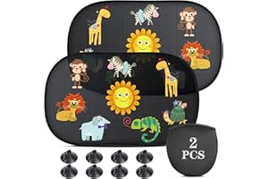 Oziral Sonnenschutz Auto Baby 2Pack mit 8 Saugnäpfen Autofenster Sonnenschutz Kinder Baby UV-Sonnenschutz Selbstklebeband PVC-Kleber Statische Sonne 51 x 31 cm(20 * 12 Zoll)