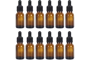 JeiYangYaa 12pc 15ml Dropper Bottle,Amber Glass Bottle,Glass Dropper Essential Oil Bottle,Pipette Dropper Bottle For Chemistry Lab,Essential,Oils,Perfumes