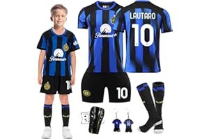 Byhsoep Koszulka piłkarska,Zestaw piłkarski dla dzieci Jersey z T-shirtem,Piłka nożna sportowa koszulka z szortami, skarpetami i ochraniaczem kolan