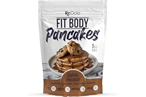 RCOCIO Mezcla para Tortitas/Pancakes proteica FitBody saciante Alto en Proteínas Bajo en Calorías | Tortita proteina Sin Azúcares Añadidos, Ingredientes Naturales (1KG, Galletas de chocolate)