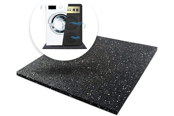 etm Antivibrationsmatta 60 x 60 x 0,5 cm – gummimatta – underlag för tvättmaskin – skuren ljudisoleringsmatta, vibrationsdämpare, gummimatta, isoleringsmatta, tvättmaskinsunderlägg