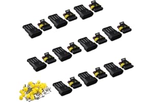 Futheda 10 Pcs 4pin 4 Way Voiture Superseal étanche IP67 électrique Terminal connecteur de Fils Pa66 Broches kit pour Moto Scooter Quad Voiture Camion Caravane Marine Jet Ski Bateaux