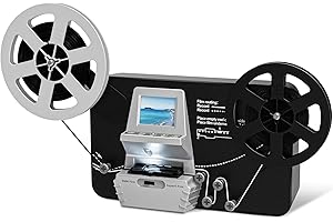DIGITPRO Escáner de película Super 8/8mm,Convertidor digital (película en rollo de 3", 5", 7" y 9"),Video digitalizador con pantalla LCD de 2,4", 1080P y tarjeta de memoria SD de 32 GB