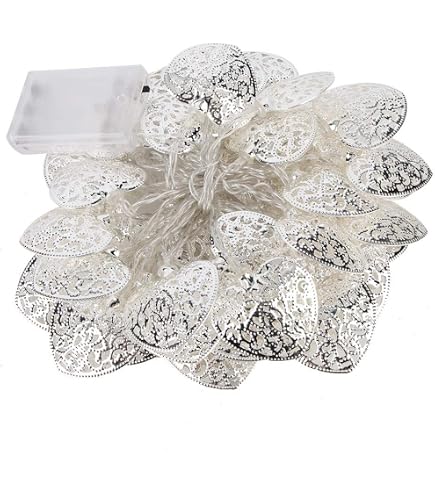 Herz-Lichterkette 20 LED, Batteriebetrieben, 3 M, Lila Für Deko Innen & Außen