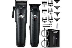ONEYUS Haarschneidemaschine, 2 Stück Profi Haarschneider Bartschneider für Herren, Haarschneideset, Bartschneider, Haarschneider, Hair Clippers mit Led-Anzeige Wiederaufladbar