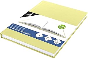 Kangaro KTC Kangaro K-5351 - Quaderno da disegno, formato A5, con copertina rigida gialla, 80 fogli da 100 g, carta bianca senza acidi, colore: Bianco