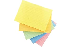 NOTI A6 Ruled Record Cards | 500 Assorted Neon Colours Revision Study Notes | Flash Card for Exams, Essential Home Schooling, Office & Personal Use (Pack of 500)