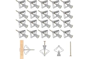 CATOR 50 piezas de tacos para cartón yeso, tornillos para cartón yeso, tacos de expansión autoperforantes para cartón yeso con tornillos para pared de ladrillo perforado