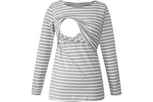 Smallshow Donna Top per Allattamento a Maniche Lunghe 3 Pack