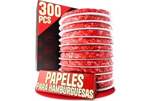 SMASHI BURGER SMASHI® 300 Papeles Antiadherentes para Smash Burger – Papel para Hamburguesas Resistente al Calor | Accesorio Profesional para Prensa Smash Burger y Parrilla