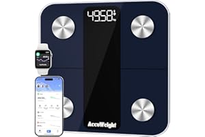 ACCUWEIGHT Smart Body Fat Scale, Bathroom Scales for Body Weight with High Precision Sensor & Composition Monitor for BMI, Fat Percentage, Muscle Mass, Smart APP Weighing Scale for People, kg/lb/st:lb