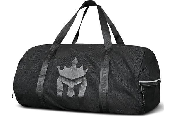 Meister andningsbar kedjemät duffel gymväska, V2.0 svart, X-Large 71 x 38 cm x 38 cm, X-Large 71 cm x 38 cm