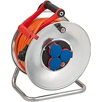 Brennenstuhl Garant S IP44 Kabeltrommel (40m Kabel in orange, Kabeltrommel Outdoor mit Trommelkörper aus Stahlblech, für…