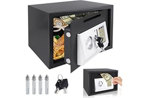 AUTOBABA 16L Digital Safe Box, Safe Boxes for Home Use, Cabinet Security safe with 2 Keys, Electronic Digital Steel Safes for Home Office Hotel Business Money Document Jewelry Passport, 35 x 25 x 25 cm, Black