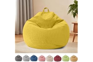 YushengTai Puff Salon Adulto, Puff Gamer XL, Bean Bag con Asa, Solo Funda (Sin Relleno), 100 x 120 cm, para Dormitorio, Oficina, Salón, Terraza