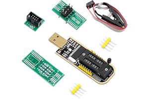 APKLVSR SOIC8 SOP8 Flash Chip IC CH341A Programmateur USB pour EEPROM, programmateur BIOS USB + Clip SOP8 + Adaptateur SOIC8