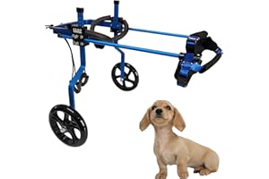 KAJILE Fauteuil Roulant réglable à 2 Roues pour Chien, Taille XS-3 pour la rééducation des Pattes arrière des Chiens handicapés, Hauteur 25-32cm, Largeur 8-12cm, Longueur 15-22cm.
