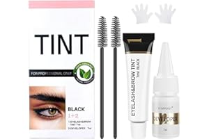 Duoffanny 2-In-1 Tint Kit, Eyelash & Eyebrow Kit, Lasting for 6 Weeks DIY Hair Dyeing for Salon Home Use 7ml (Black)