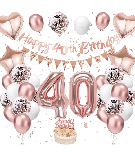 Fascia per il 29° compleanno, corona da principessa, diadema con strass, decorazione per torta con numero 29, palloncini a elio, palloncini in lattice oro rosa, decorazione per 29 anni, decorazione
