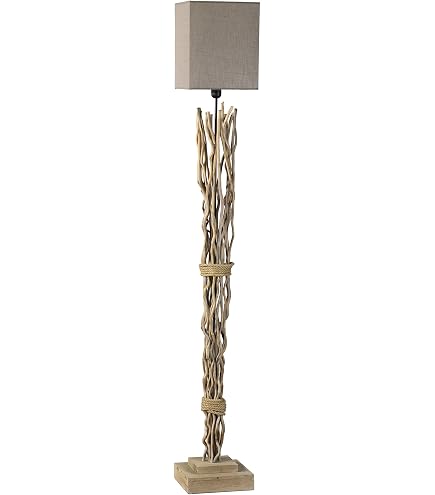 Lampadaire Liby Atmosphera - Bambou Naturel - H173cm - Abat-Jour 35cm
