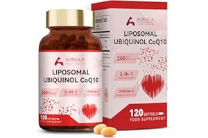 AORUILIA Ubiquinol CoQ10 High Strength 200mg Softgels with Omega 3 Coenzyme Q10 Supplements for Women&Men Powerful Antioxidant for Heart Health 120 Softgels 4 Months Supply