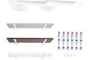 MAD SRL MAD Staffe per Mensole Bianche, Supporti a Muro in Acciaio Resistente, Reggimensole con Viti e Tasselli di Fissaggio (25 cm, Bianco)