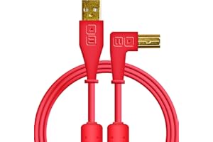 DJ TECHTOOLS DJTT USB Chroma Cable Red 1,5m, abgewinkelter Stecker - Kabel für DJs