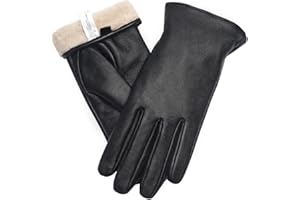 Ymmchy Touchscreen Handschuhe für Damen Warme Lederhandschuhe Gefüttert Winter SMS-Handschuhe