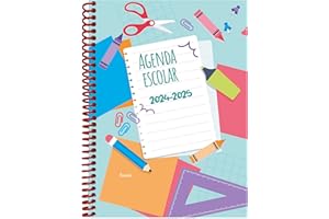 EDIDÁCTICA Agenda Escolar 2024-2025 // Semana Vista // Español // Diseño motivos // Especial Primaria // Espiral plástico y tapas protectores // Formato A5. Tamaño 150 x 211 // Tapa semi rígida