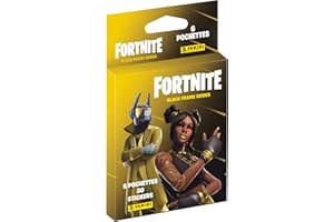 Panini France SA -Fortnite Black Frame Series Adesivi 6 sacchetti, 003986KBF6, Nero