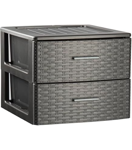 Cassettiera Sena 2 Cassetti Plastica Bianca - Organizer 40x39x33.5cm Per Casa E Ufficio