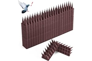 CIIC Pinchos Antipalomas 5.7 Metros, Repelente Palomas Plástico, 20Pcs Pinchos Anti Palomas Anti Gatos, Ahuyentador Pájaros Control para Balcon Terraza Ventana Cercas - Marrón
