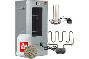 ITA Elektrisk rökugn 7000 – smokerset med uppvärmning, rökgenerator – rökskåp med fönster och termometer – legerat stål – EU-kvalitet, direkt från tillverkaren – 81 cm med 3 våningar