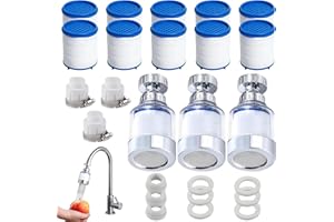 AGOGUE 16 Teiliges Set Wasserfilter Wasserhahn, Kalkfilter Wasserhahn für Klares Leitungswasser, Transparentes Material Filter Für Trinkwasser, Für Home Badezimmer Küche Spüle