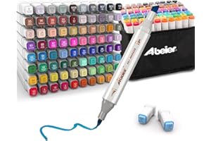 ABEIER Pennarelli ad Alcool 80 Colori, Marcatori di pennello di alcol Doppia Punta,Pennarelli Professionali per Disegno,colorare,sketch,per Bambini Adulti,artisti,Ufficio e forniture scolastiche