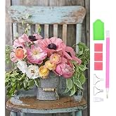 Kit Peinture Diamant Fleur 30x30cm - Strass Ronds 5D