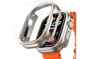 ESR Funda Apple Watch Ultra 2/1 con Protector Pantalla de 49 mm (2024/2023/2022), Protección Militar, Funda Aleación Aluminio con 2 Protectores de Vidrio, Mantente Original, Serie Armorite, Titanio
