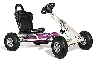 Ferbedo Go Air Runner (Gokart/Kart in weiß/pink mit Soundlenkrad und Luftbereifung, ab ca. 3-8 Jahre) 105014