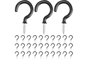 ‎Drado 30 Pcs Cup Hooks Screw in 1/2" Hooks Heavy Duty Ceiling Hooks, Black