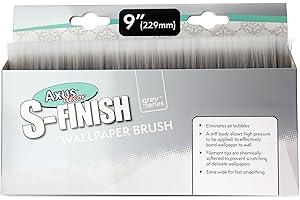Axus Decor Immaculate S-Finish Wallpaper Brush, 9 Inch - Paperhanging Brush With Animal Hair Free Bristles & Ergonomic Handle - Ideal for Delicate Wallpapers and Wall Coverings, Eliminated Air Bubbles