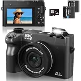 C&aacute;mara Digital 5K 75MP C&aacute;mara de Fotos para Vlogs con Wi-Fi, C&aacute;mara Compacta con Pantalla LCD de 3", Autofoco, Zoomdigital 18