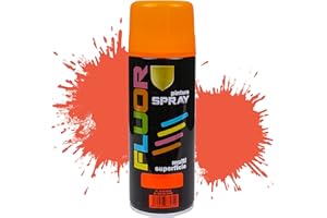 Etrexonline Pintura Spray Multicolor Profesional 400ml Adecuado Metal Madera y Plástico - Color Naranja fluorescente (Paquete de 1)