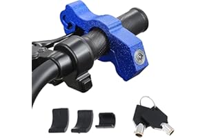 Windance Poignée de Guidon de Moto/accélérateur/Frein/antivol avec 2 clés pour sécuriser Votre Moto/VTT/Scooter en Moins de 5 Secondes (Bleu, Mat)